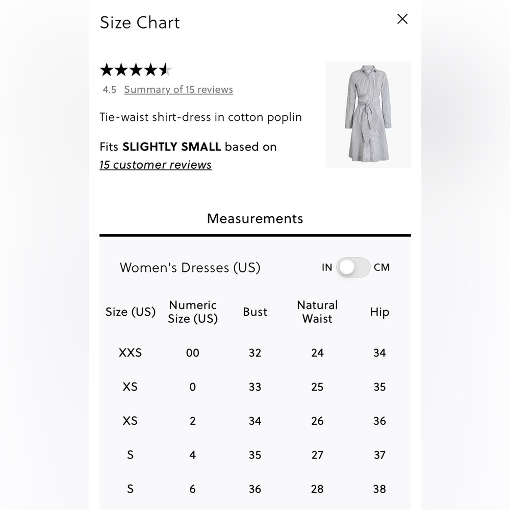J. Crew Tie-Waist Shirt-Dress with Navy/White Stripes in cotton poplin, Size 2 - Picture 6 of 6
